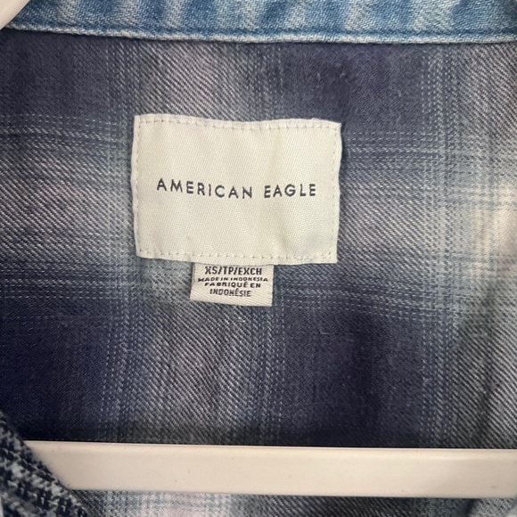 American Eagle Outfitters Blue Patterned Casual Shirt 310 - Picture 4 of 13